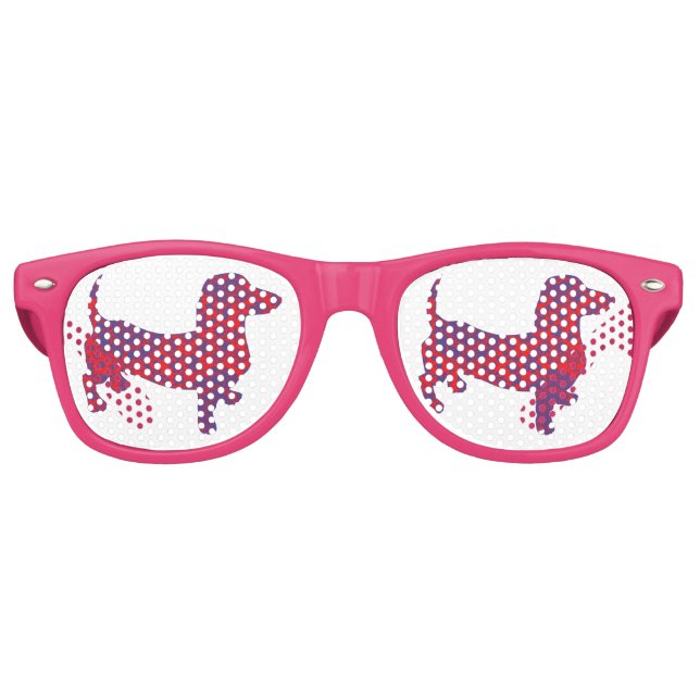 Doxie in Reniassance-Pattern Retro Sunglasses (Front)