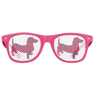 Doxie in Reniassance-Pattern Retro Sunglasses