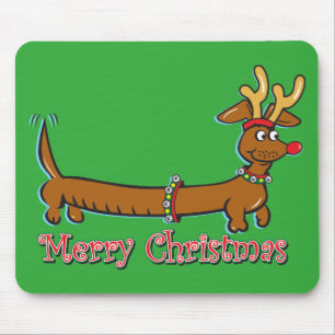 Doxie-Merry-Christmas Mouse Pad