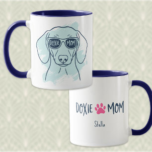Doxie Mom Mug – Personalized Ice Blue Dachshund