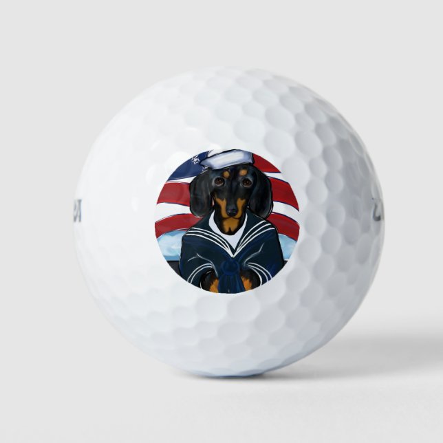 Doxie Sailor Golf Balls (Front)