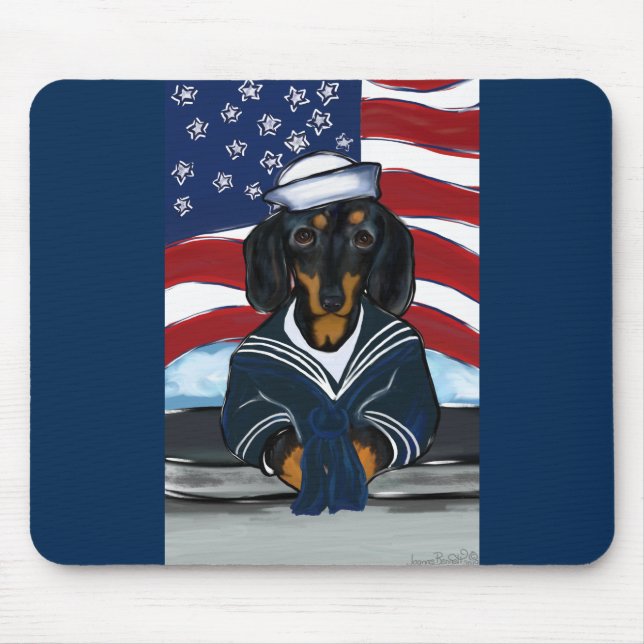 Doxie Sailor Mouse Pad (Front)