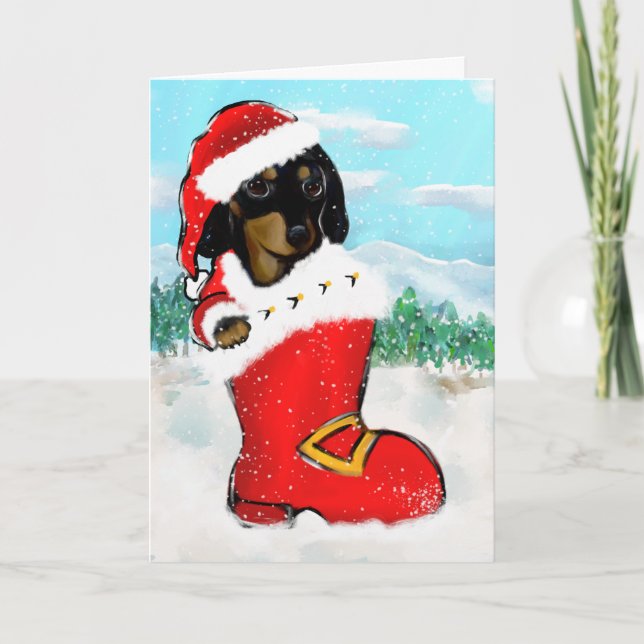Doxie Santa Card (Front)