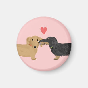 Doxie Smooch with Heart Magnet