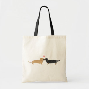 Doxie Smooch with Heart Tote Bag