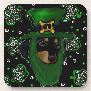 Doxie St. Patty Coaster