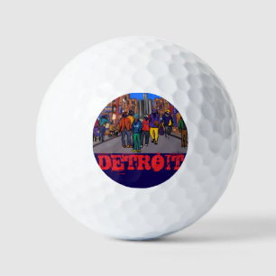 Doxie Town City - DETROIT  Golf Balls