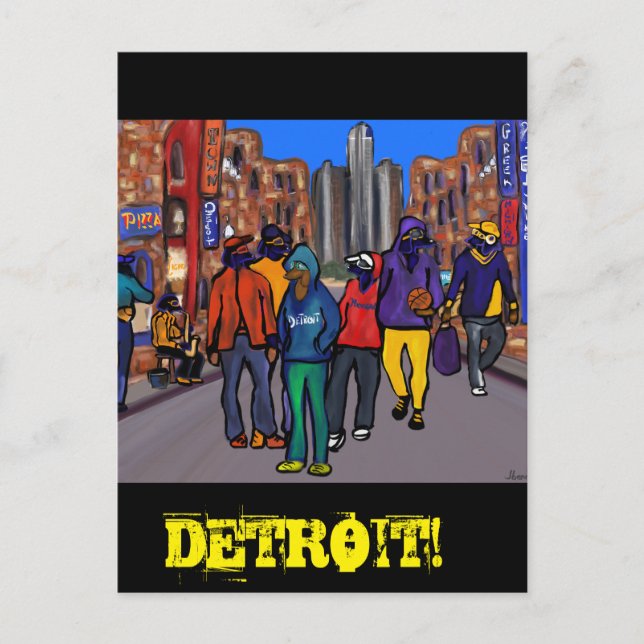 Doxie Town City - DETROIT  Postcard (Front)