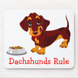 Doxin Puppy Cartoon Wiener  Dog Lover Dachshund Mouse Pad