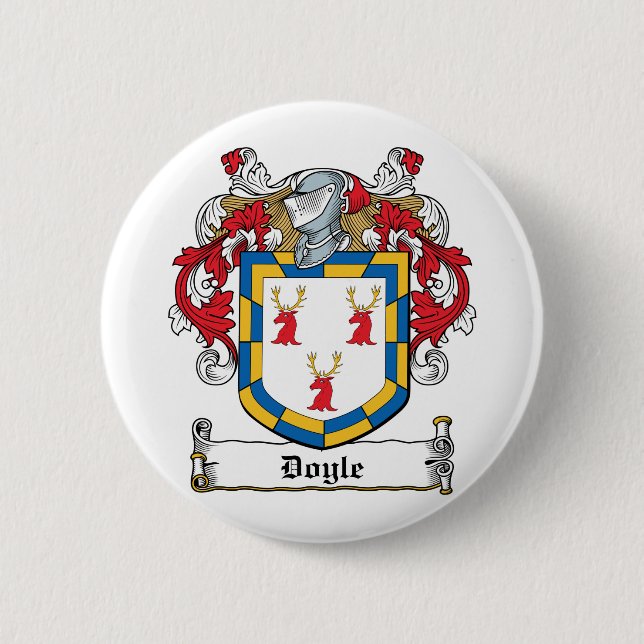 Doyle Family Crest 2 Inch Round Button (Front)