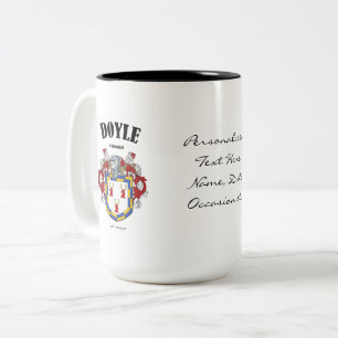 Doyle Family Crest, Translation & Meaning Two-Tone Coffee Mug