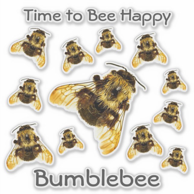Dozen Bumblebees Time to Bee Happy Customizable (Front)