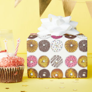 Dozen Doughnuts Doughnuts Breakfast Junk Food Food Wrapping Paper