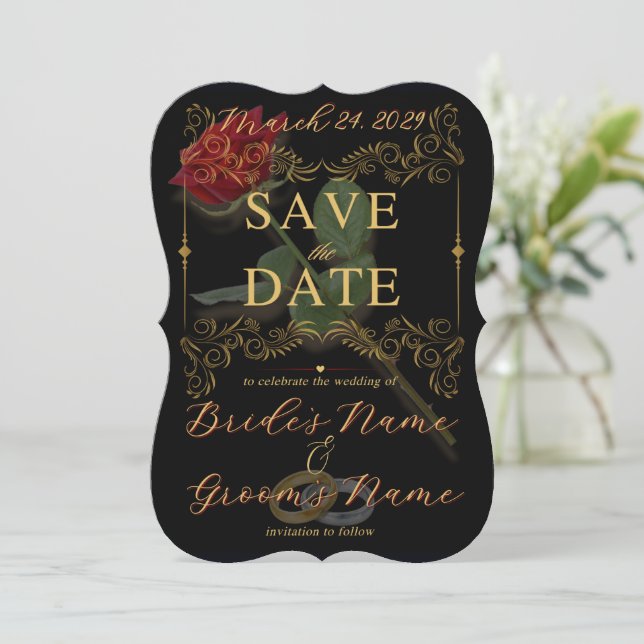 Dozen Roses | Save the Date (Standing Front)