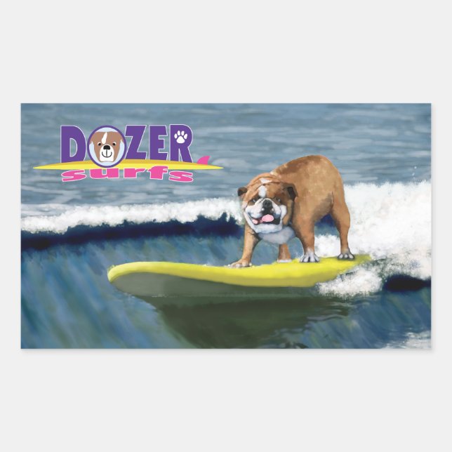 Dozer Surfs a winning wave! Sticker (Front)