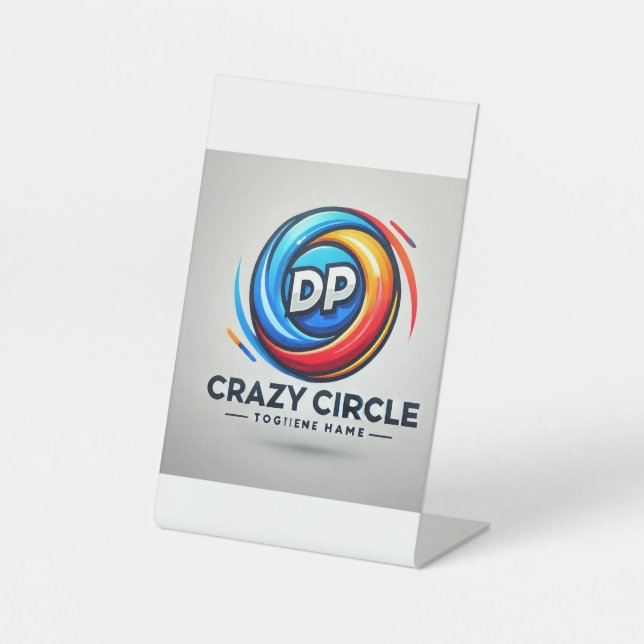 DP_Crazy_Circle: Iconic Pedestal Sign Design (Front)