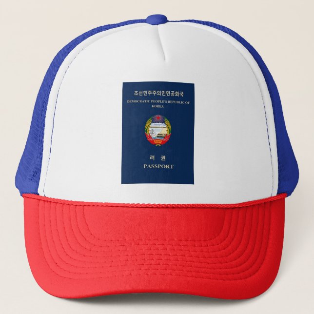 DPRK North Korea Emblem Juche Socialist Communist Trucker Hat (Front)