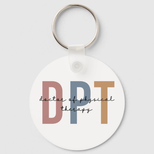 DPT Doctor of Physical Therapy Physical Therapist Keychain (Front)