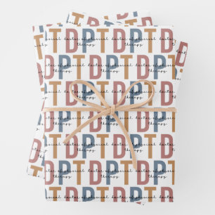 DPT Doctor of Physical Therapy Retro Pattern Wrapping Paper Sheet