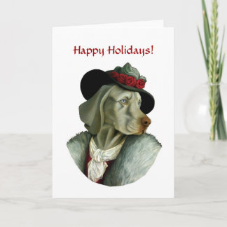 DR027 Weimaraner, Happy Holidays! Holiday Card