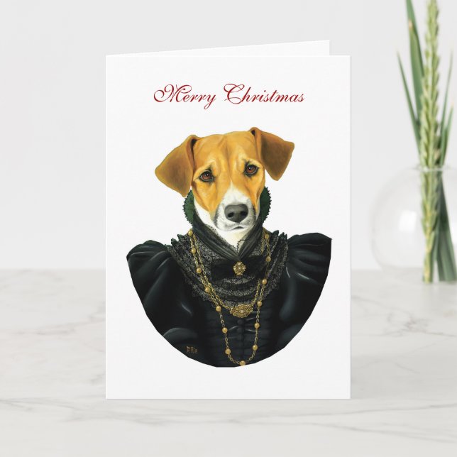 DR037 Jack Russell Terrier, Merry Christmas Holiday Card (Front)