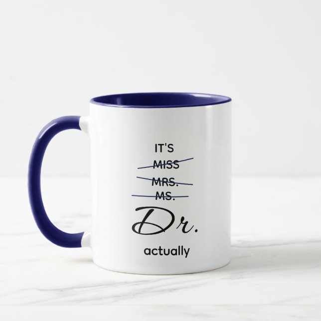 Dr. Actually Navy Mug (Left)
