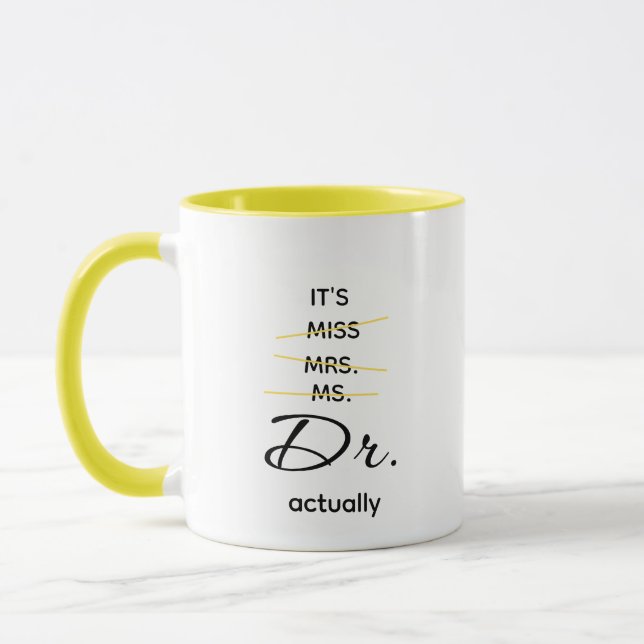 Dr. Actually Yellow Mug (Left)