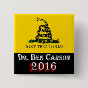 Dr. Ben Carson 2016 - Don't Tread On Me 2 Inch Square Button