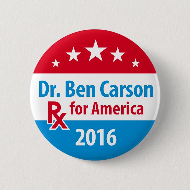 Dr. Ben Carson 2016 - Prescription for America 2 Inch Round Button (Front)