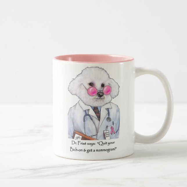 Dr. Bizou Frise sur la tasse de mammographies (Droit)