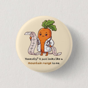 Dr. Carrot with ECG (Dr. Carrot Series) Medical Hu 1 Inch Round Button