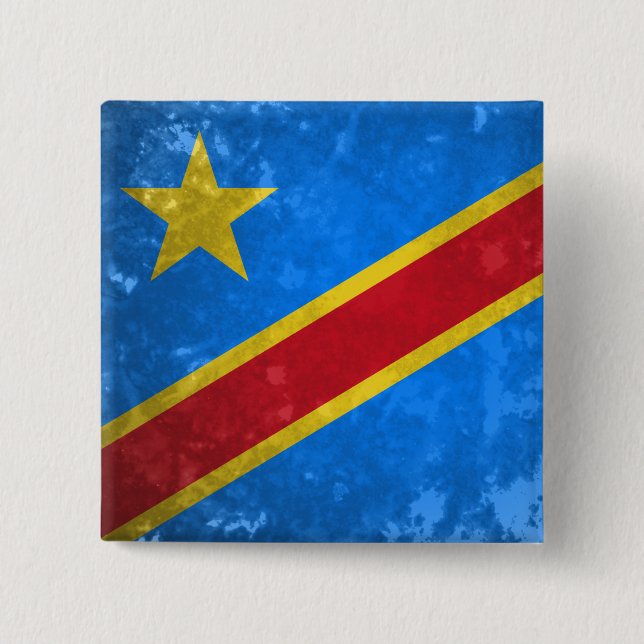DR Congo 2 Inch Square Button (Front)