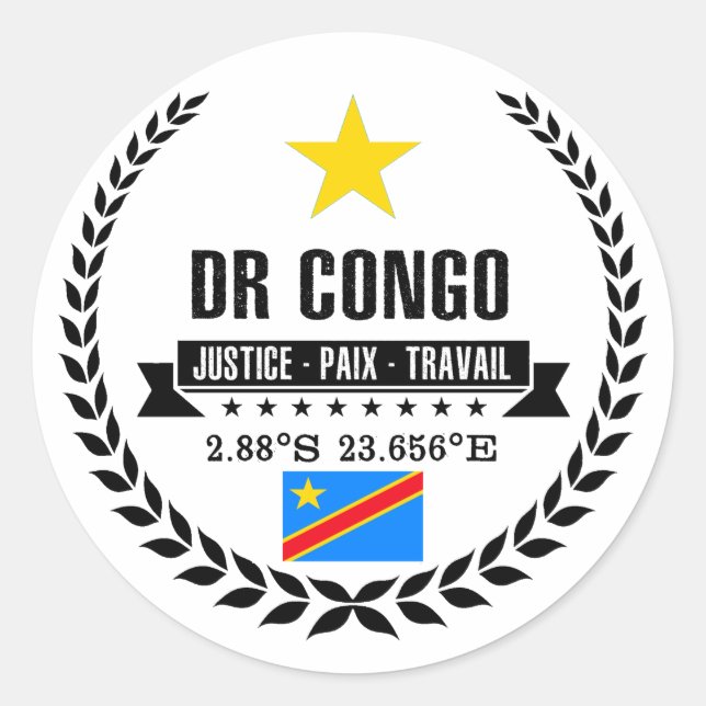 DR Congo Classic Round Sticker (Front)