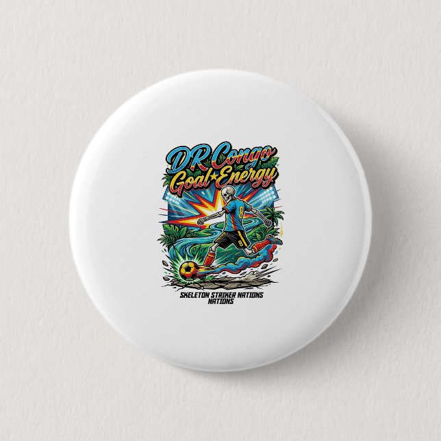 DR Congo Goal Energy Skeleton Striker Nations Crea 2 Inch Round Button (Front)