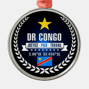 DR Congo Metal Ornament
