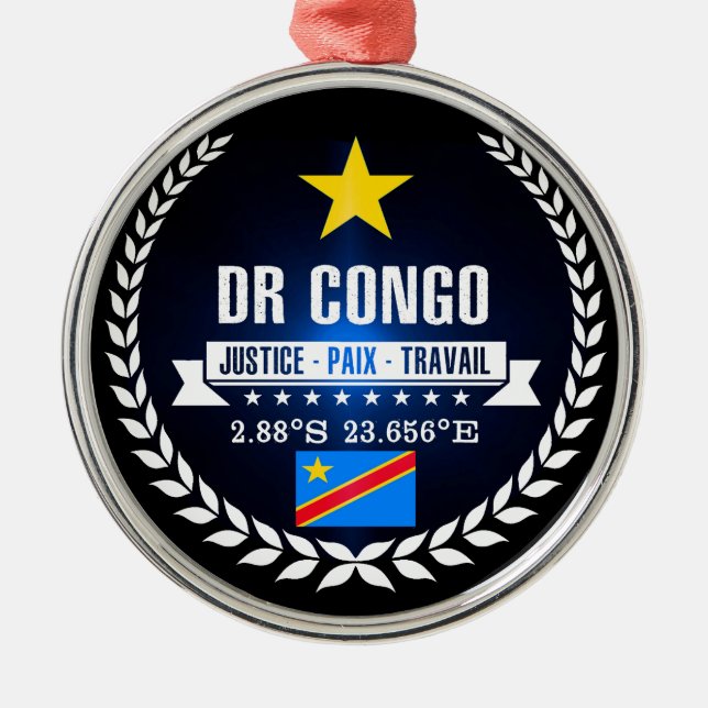 DR Congo Metal Ornament (Front)