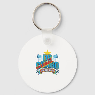 DR Congo Soccer 2026 Soccer Bold Country Typograph Keychain
