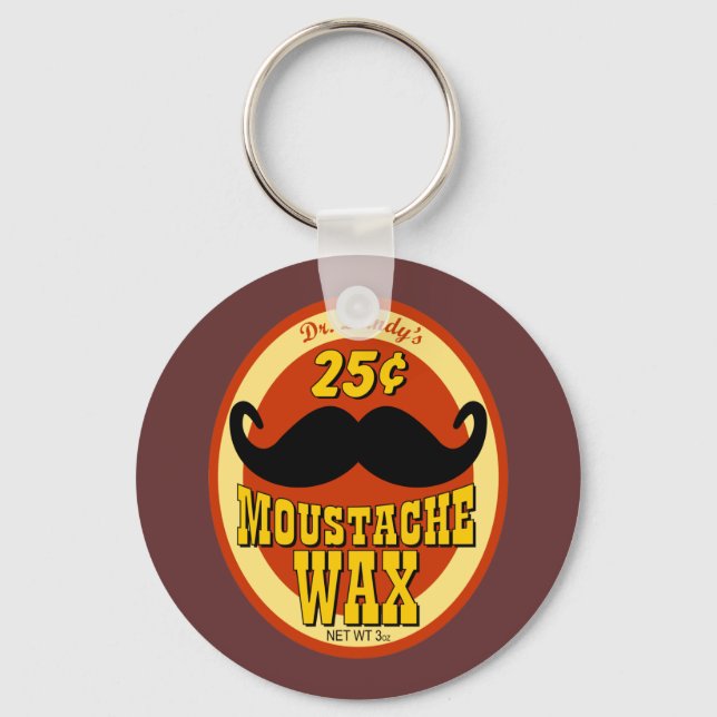 Dr. Dandy's Moustache Wax Keychain (Front)
