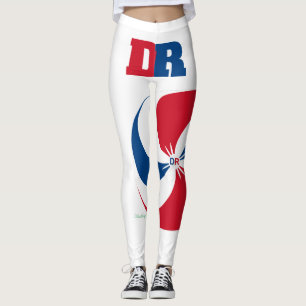 DR (Dominican Republic) Red, White & Blue Leggings
