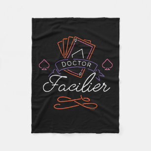 Dr. Facilier   Neon Card Deck Badge Logo Fleece Blanket