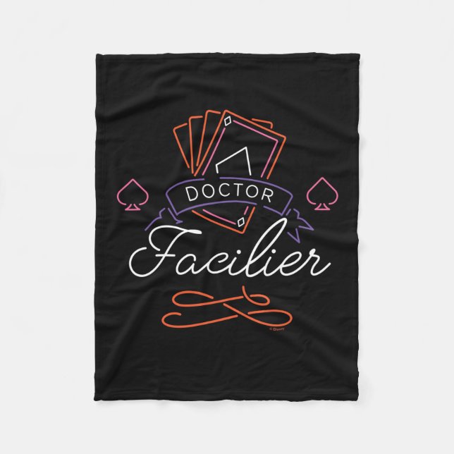 Dr. Facilier | Neon Card Deck Badge Logo Fleece Blanket (Front)
