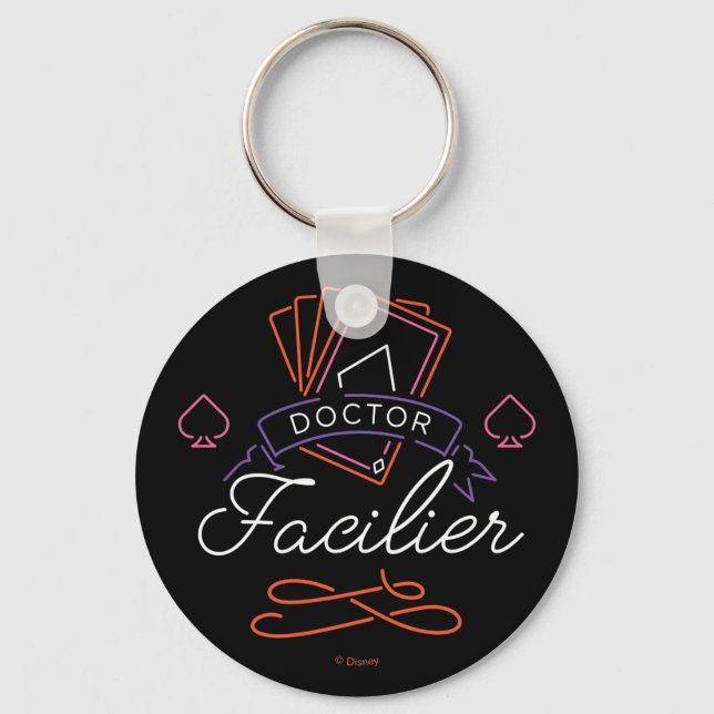 Dr. Facilier | Neon Card Deck Badge Logo Keychain (Front)