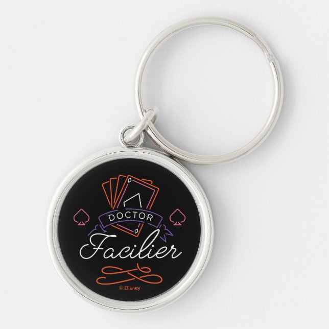 Dr. Facilier | Neon Card Deck Badge Logo Keychain (Front)