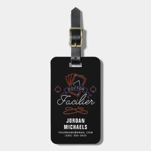 Dr. Facilier Neon Card Deck Badge Logo Luggage Tag