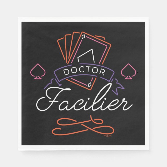 Dr. Facilier | Neon Card Deck Badge Logo Napkin (Front)