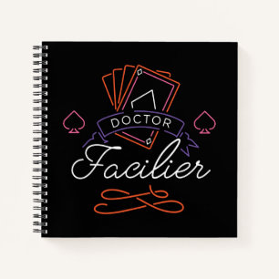 Dr. Facilier   Neon Card Deck Badge Logo Notebook
