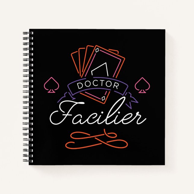 Dr. Facilier | Neon Card Deck Badge Logo Notebook (Front)