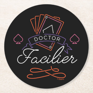 Dr. Facilier   Neon Card Deck Badge Logo Round Paper Coaster