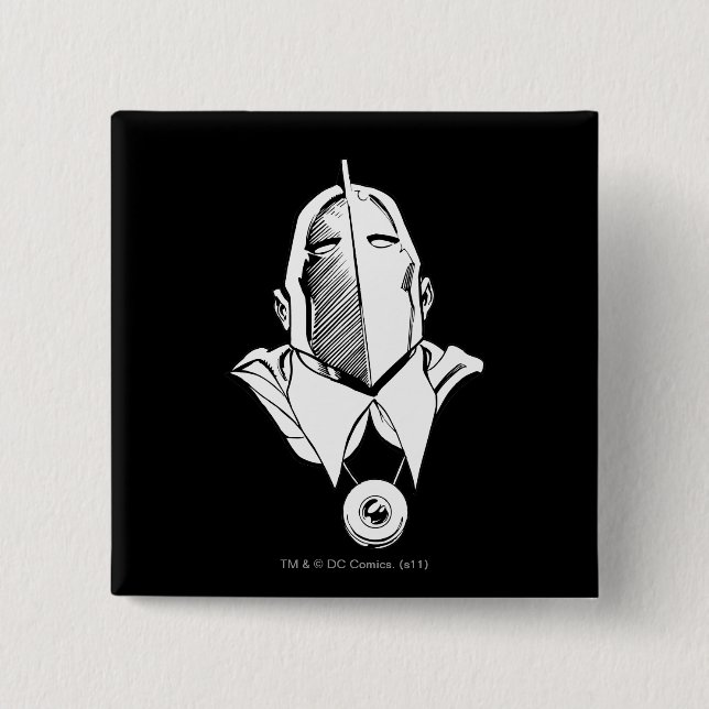 Dr. Fate Mask Outline 2 Inch Square Button (Front)