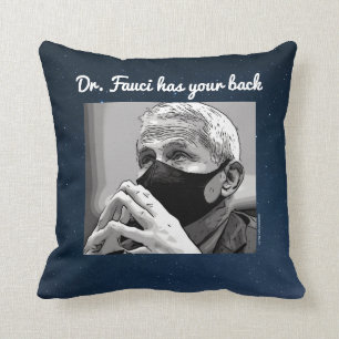 Dr. Fauci, navy/outer space, Throw Pillow